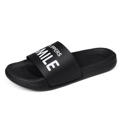 Men's 'SMILE' Print Slides Casual Summer Slippers