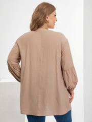 Oversized Tunic Lantern Sleeve Blouse Women's Plus Loose Fit Shirt