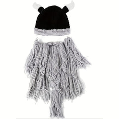 Funny Knitted Beard Hat for Halloween Christmas