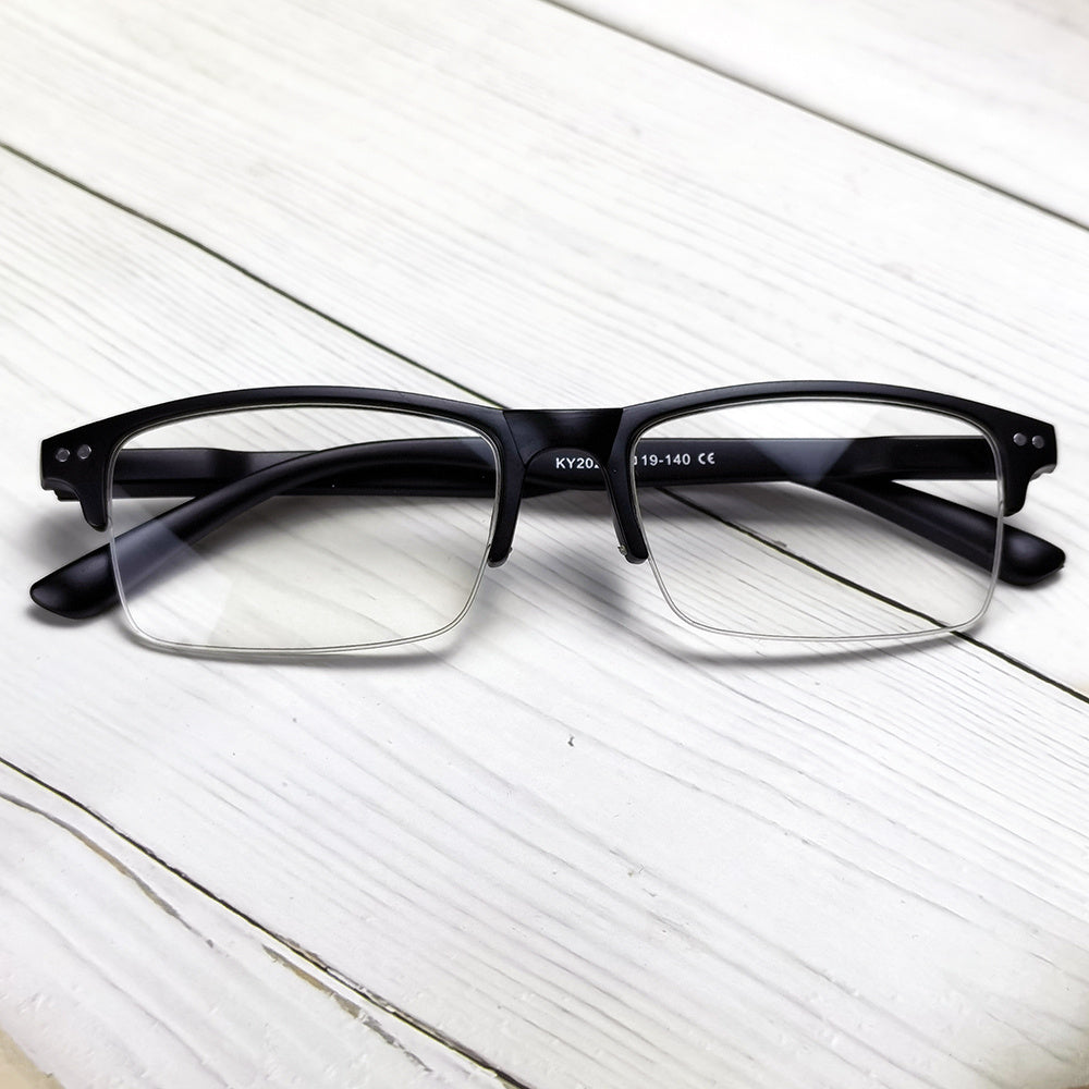 OOLVS Half Frame Anti Light Presbyopic Glasses Men Women