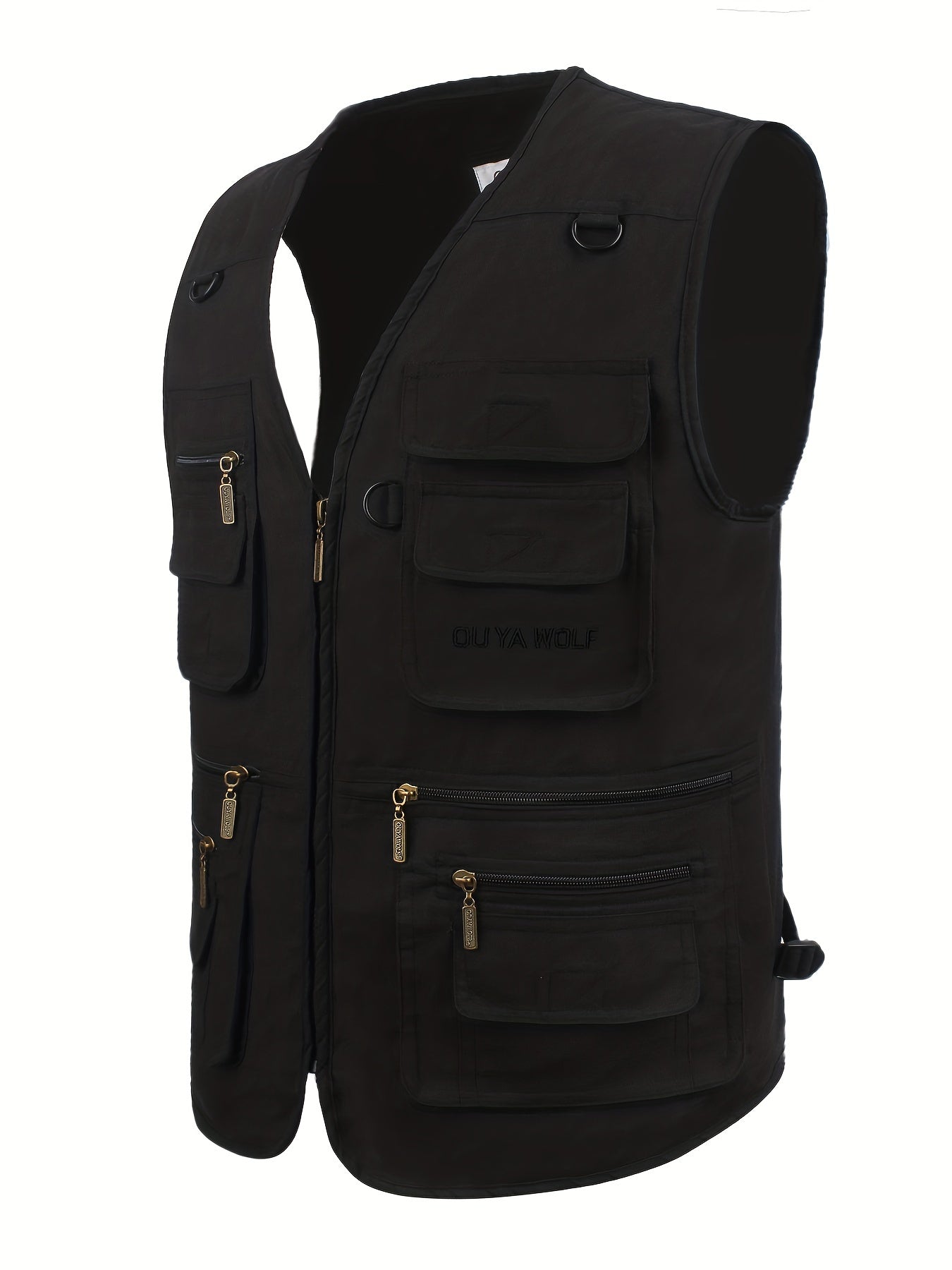 Men's Poplin Outdoors Travel Sports Pockets Utility Work Fishing Cargo Vest