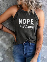 Letter Print Sleeveless Tank Top for Summer