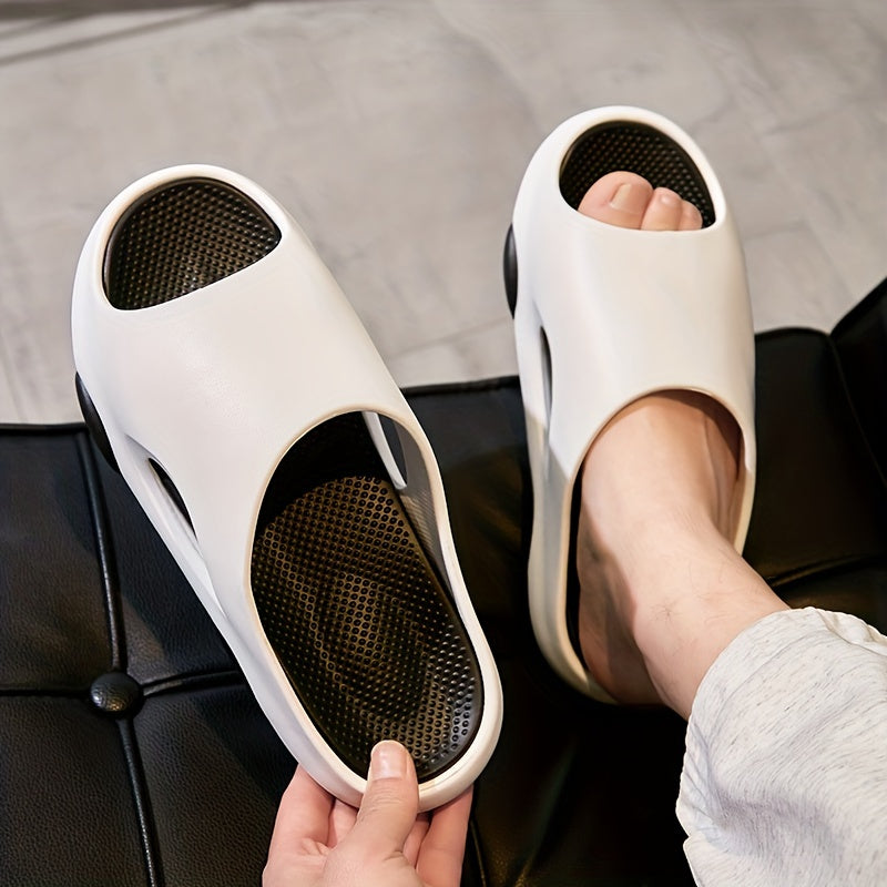 Men's Platform Slides Open Toe Slip On Soft Sole Slippers