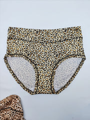 3pcs Leopard Print Briefs High Waist Tummy Control Intimates Panties