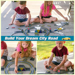 Road Train Track Magnetic Tile Building Blocks City Traffic Toy