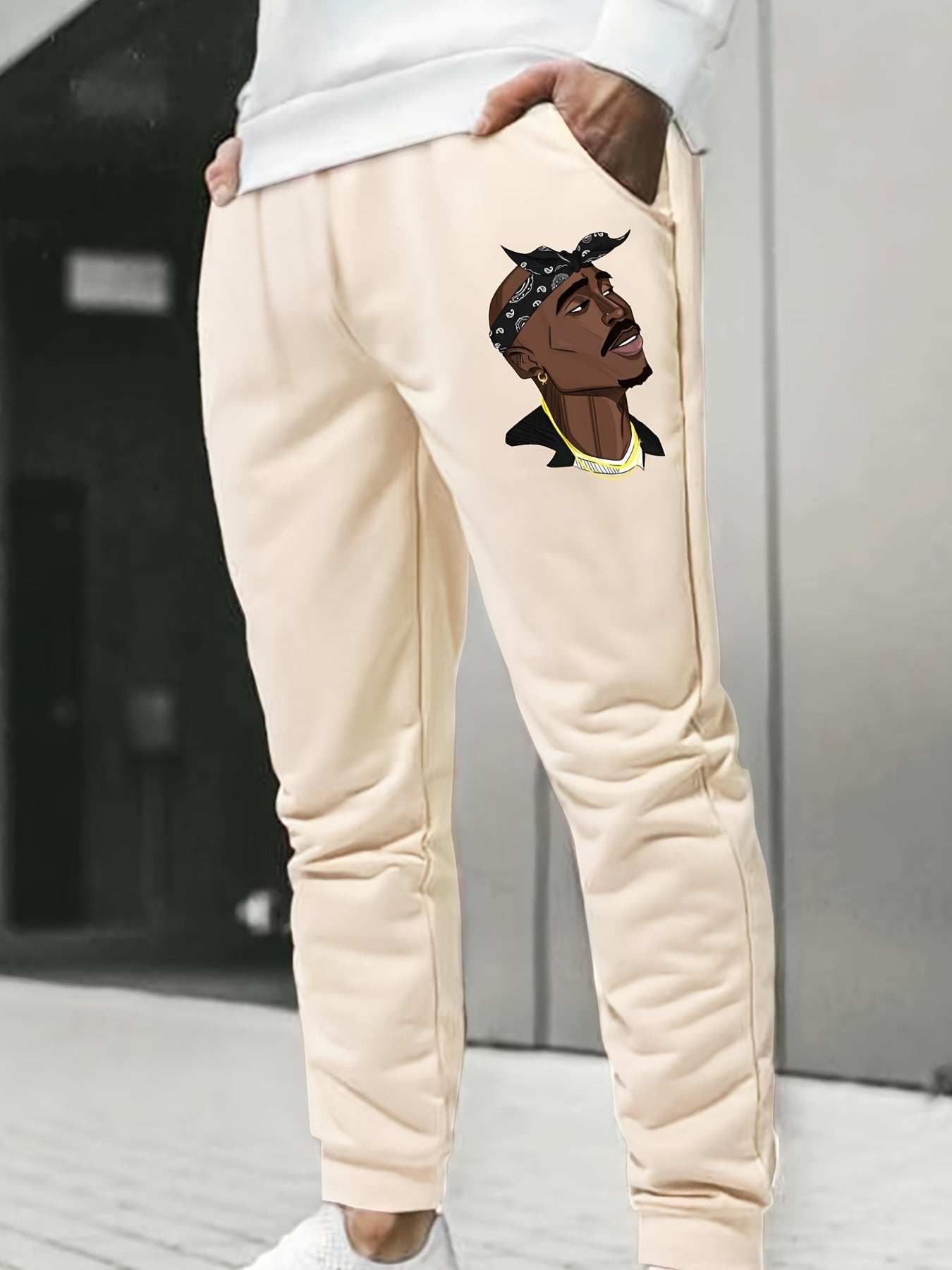 Men's Drawstring Sweatpants Loose Casual Comfy Jogger Pants