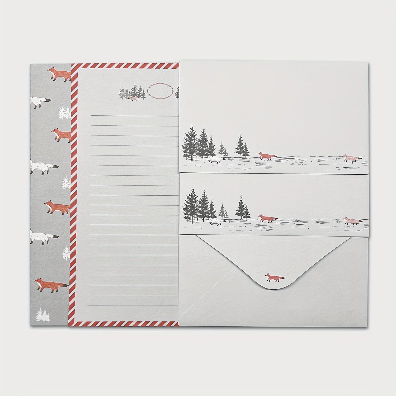 Set of 9 Letterhead Paper and 3 Envelopes Stationery Set