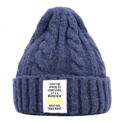 Cozy Woolen Twist Knit Hat