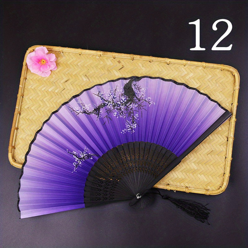 Ancient Style Folding Fan Chinese Dance Bamboo Cloth Fan