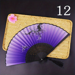 Ancient Style Folding Fan Chinese Dance Bamboo Cloth Fan