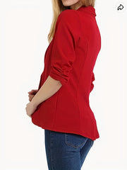 Casual Blazer Women's Plus Solid Lapel Collar Blazer
