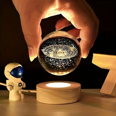 Solar System Crystal Ball Space Decor USB Powered Gift for Astronomy Enthusiasts