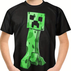 Boy's Cartoon Monster Graphic T-shirt Casual Breathable Tee Kid's Clothing
