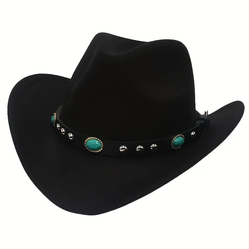 Ethnic Rivet Rocking Edge Cowboy Hat For Men And Women