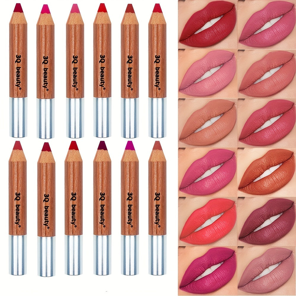 12pc Velvet Lip Liner Set Waterproof Matte Lipstick Pen