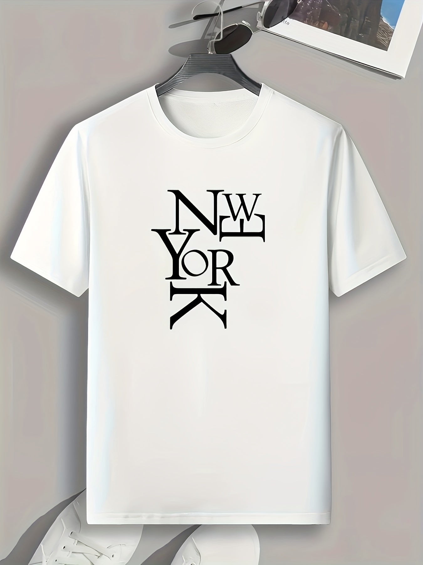 YORK Print Men's Graphic T shirt Casual Comfy Tees For Summer Mens Clothing