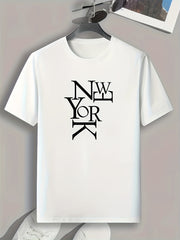 YORK Print Men's Graphic T shirt Casual Comfy Tees For Summer Mens Clothing