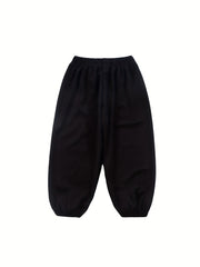 Kid's Solid Textured Sweatpants Elastic Waist Summer Sports Clothes
