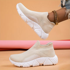 Women's Breathable Knit Sneakers Lightweight Slip On Shoes