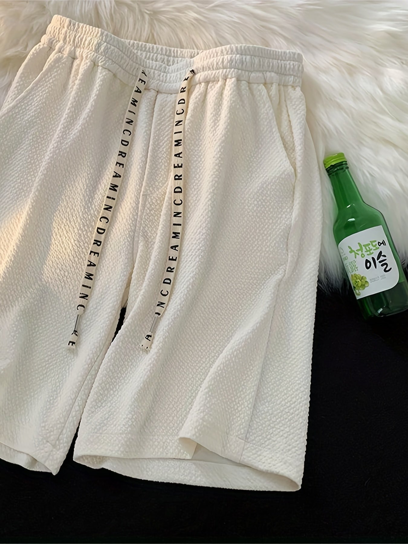 Drawstring Solid Shorts Elastic Waist Workout Comfy Shorts