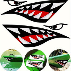 2pcs Shark Teeth Large Waterproof Sticker Removable Decals