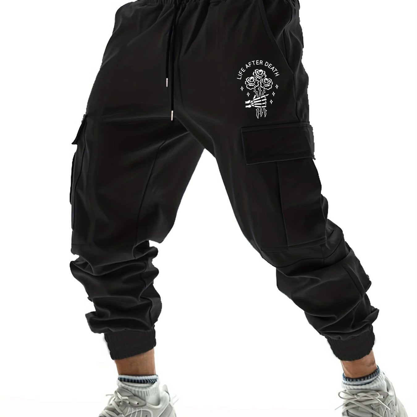 Skeleton Hand Cargo Pants Joggers for Outdoor Spring Summer