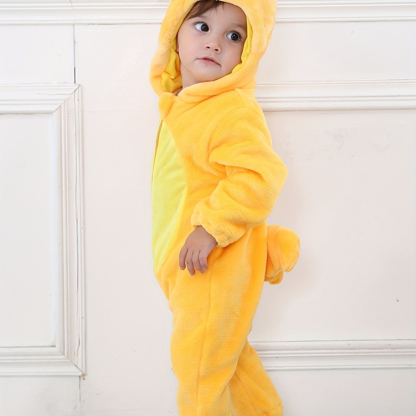 Duck Baby Flannel Romper Hooded Halloween Cosplay Jumpsuit