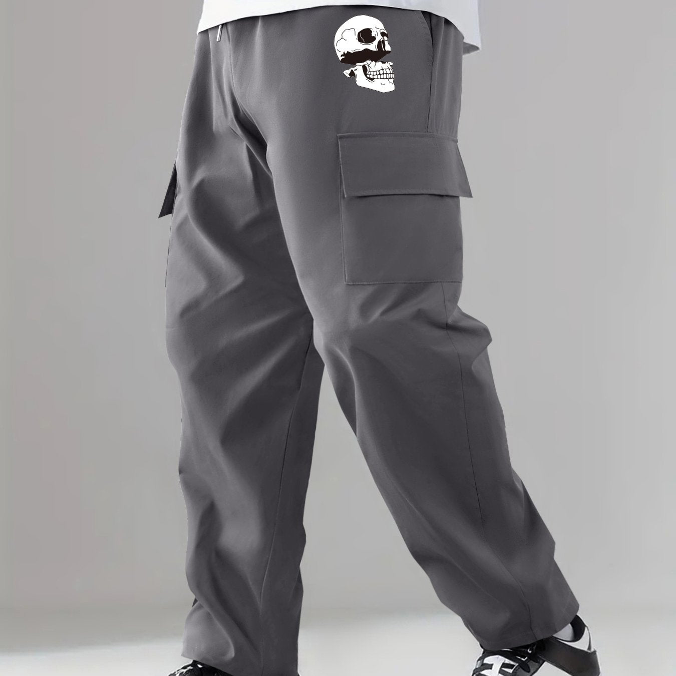 Pattern Print Flap Pockets Men's Straight Leg Cargo Pants