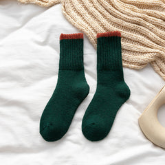 Vintage Warm Winter Socks Cozy Soft Knit Crew Socks