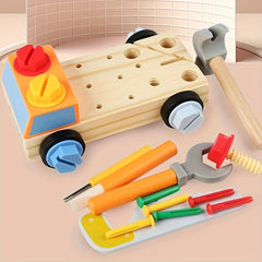 Montessori Wooden Tool Car Toy Set for Toddlers