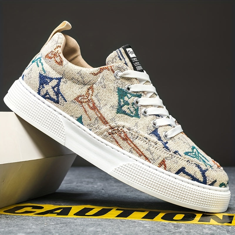 Men's Graphic Low Top Lace up Sneakers Athletic Shoes