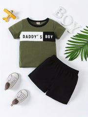 2pcs Baby Boys Daddy's Boy T shirt & Shorts Set Clothes