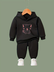 Cat Pattern 2pcs Activewear Sets Girls Comfy Outfits For Sports Running Gift