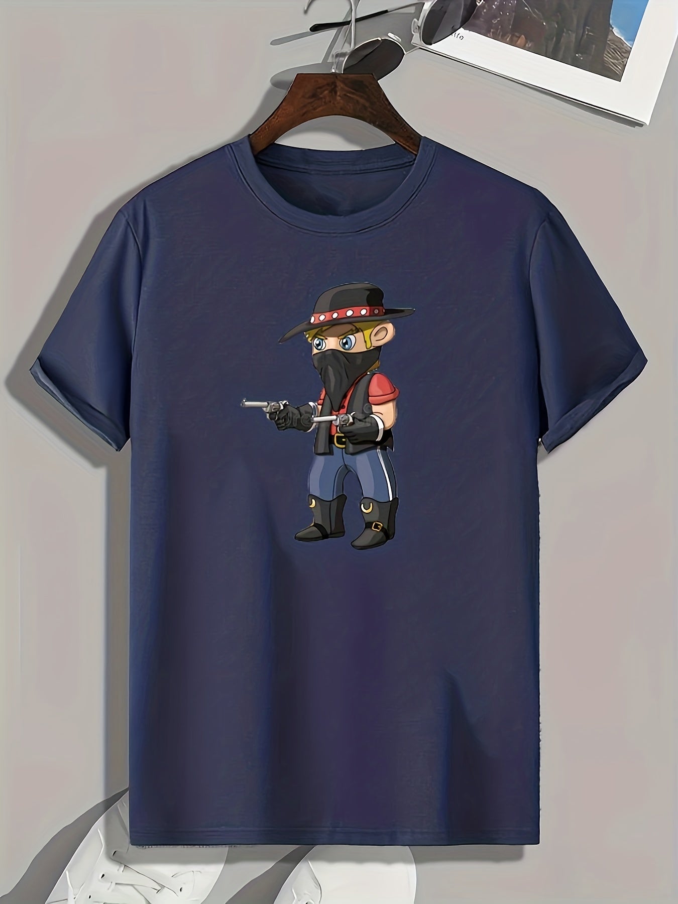 Masked Person Print Graphic T-shirt for Men