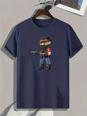 Masked Person Print Graphic T-shirt for Men