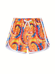 Girls Tie Dye Drawstring Pants for Summer Beach