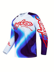 Men's Long Sleeve V Neck Motorcycle Off road T shirt Quick Drying