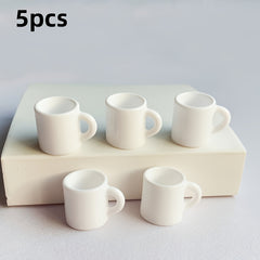 5pcs Resin Coffee Cup Charms for Dollhouse & Micro Landscape