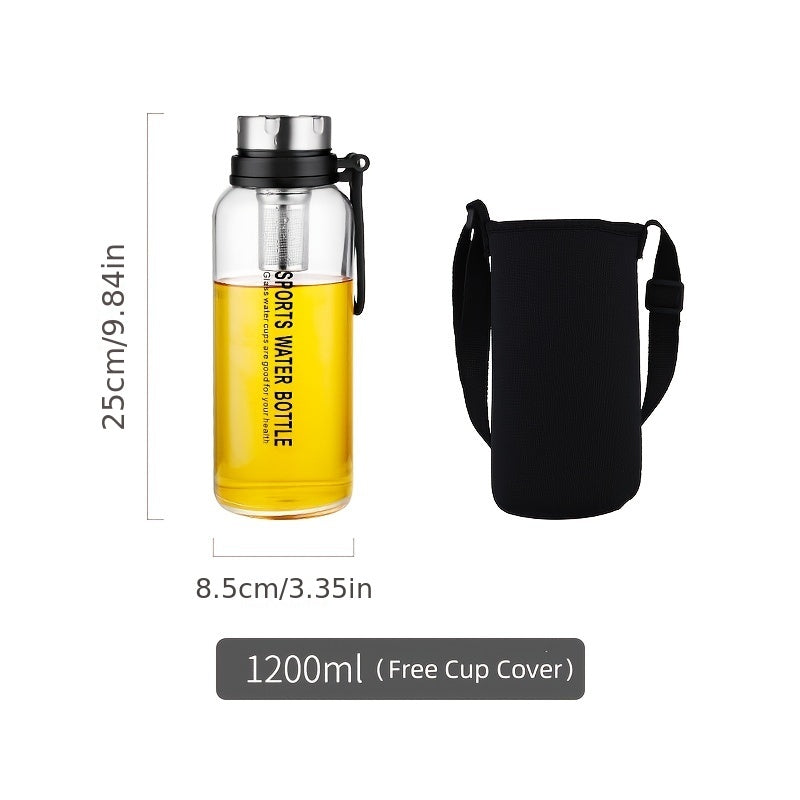 Large Capacity Glass Infuser Water Bottle Tea Tumbler Strainer