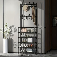 1pc Household Multifunctional Floor Hanger Shoe Rack Integrated Coat Rack