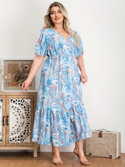 Paisley Floral Print Maxi Dress
