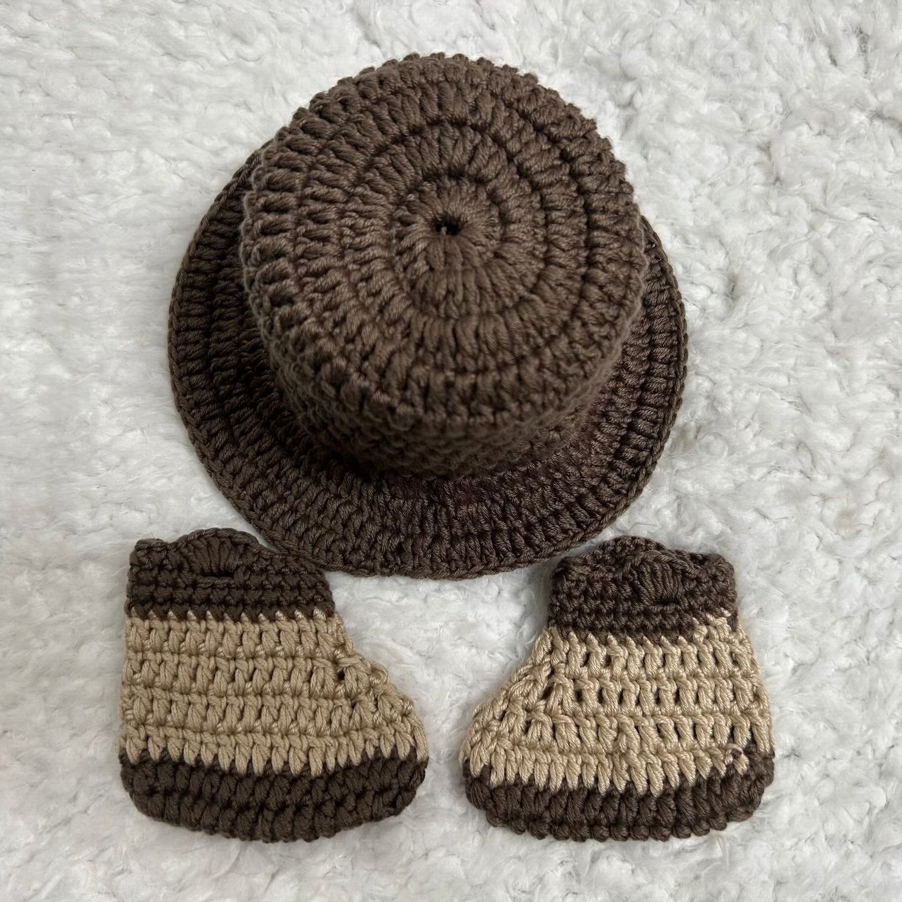 Newborn Baby Cowboy Costume Hat Boot Photo Props Set