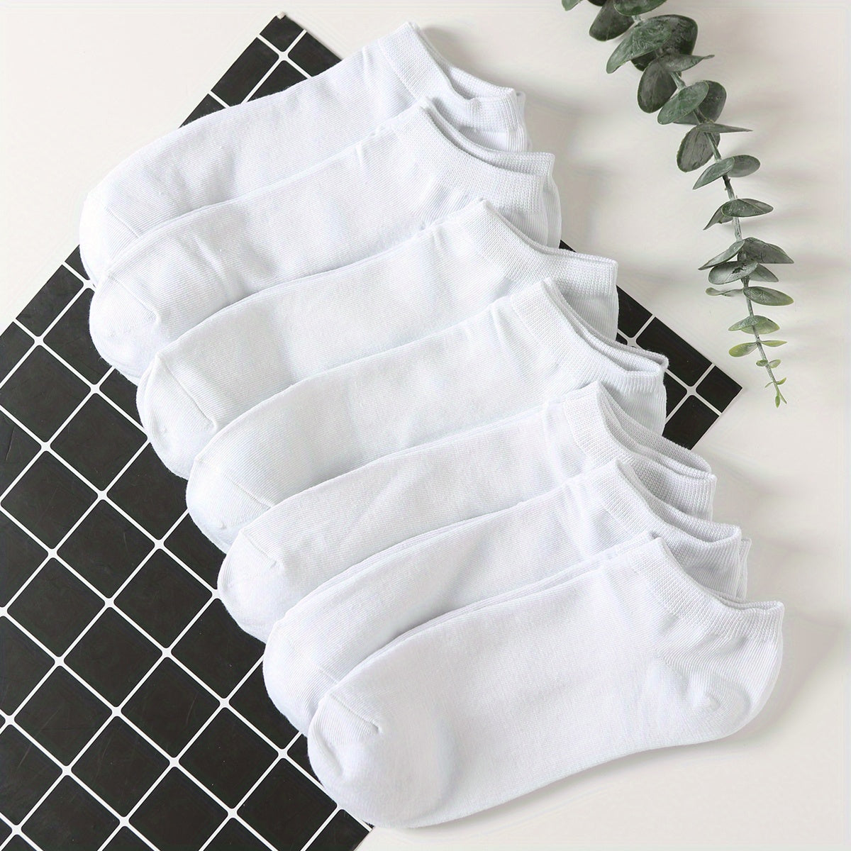 7 Pairs Solid Low Cut Ankle Socks for Women