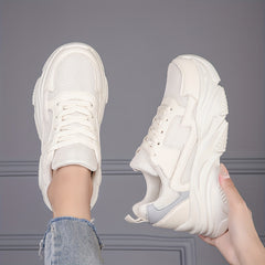 Mesh Sneakers Lace Up Platform Running Shoes for Women