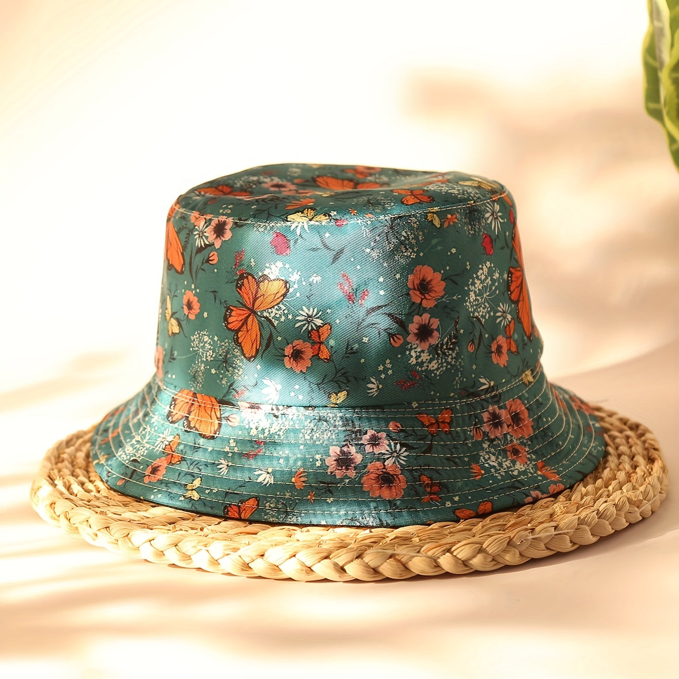 Butterfly Flower Bucket Hat for Sun Protection