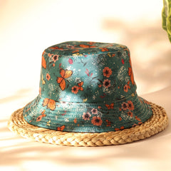 Butterfly Flower Bucket Hat for Sun Protection