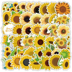 50pcs Sunflower Cartoon Stickers Vinyl Waterproof Decals