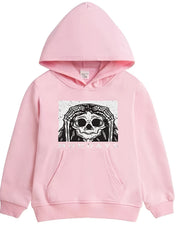 Monday Skull Pattern Smart Hoodie For Girls