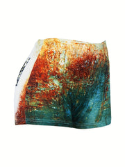 Letter Print Skinny Shorts Casual Shorts Spring & Summer Women's Clothing