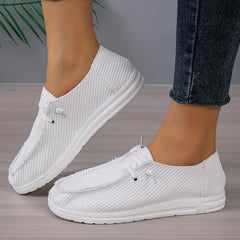Women's Corduroy Loafers Slip On Flat Solid Shoes
